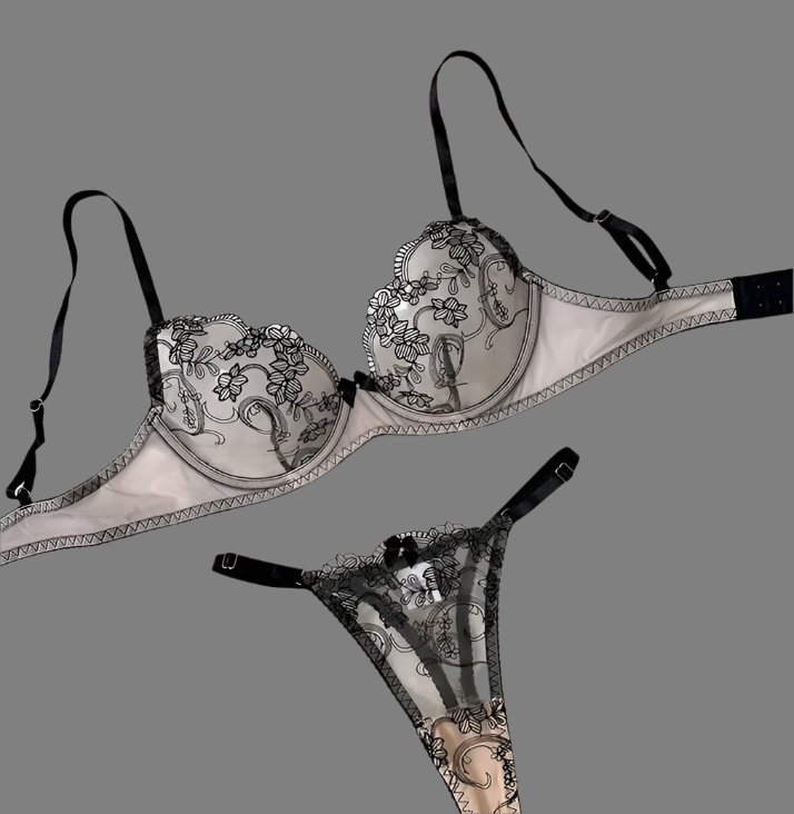 Midnight Elegance Lace Set