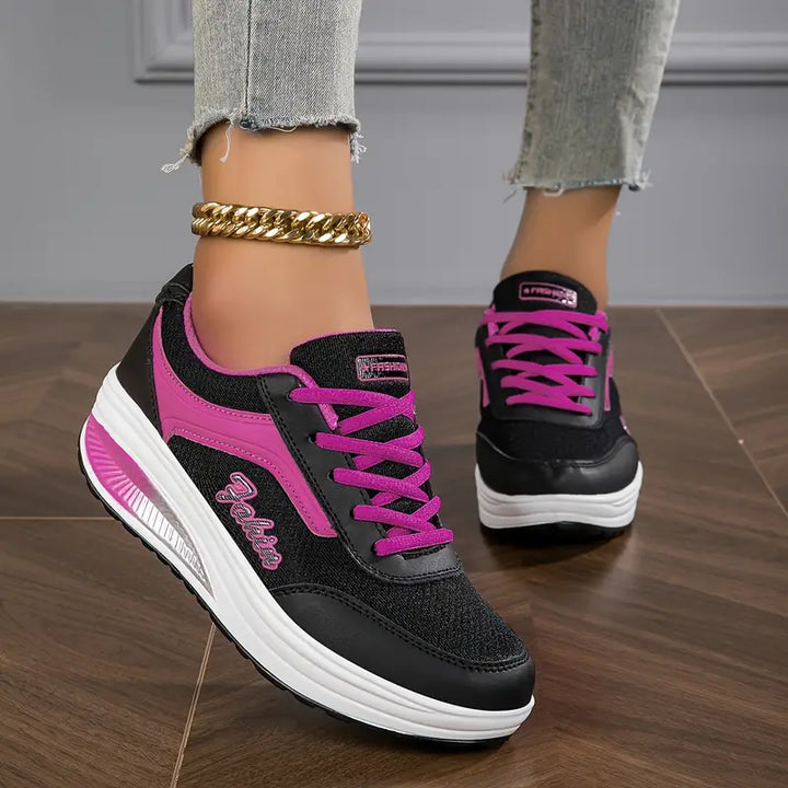 Gray & Pink Athletic Sneakers