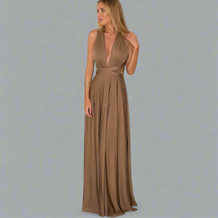 Transformative dress made from exquisite fabric