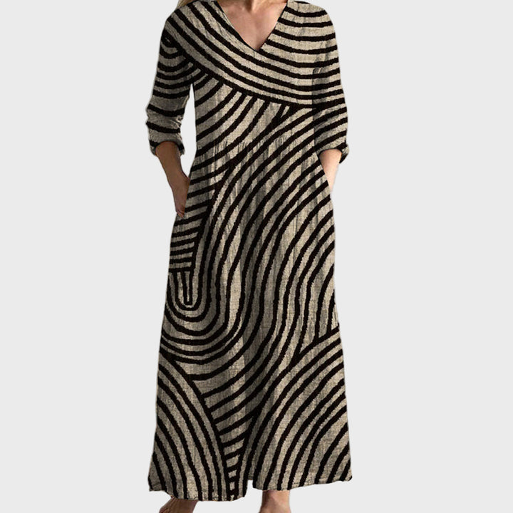 Geometric Print Maxi Dress