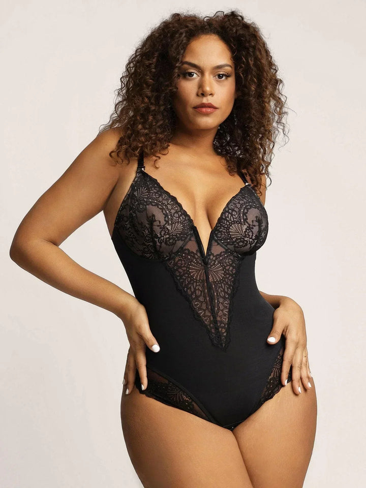 Aveline Deep Brown Lace Bodysuit