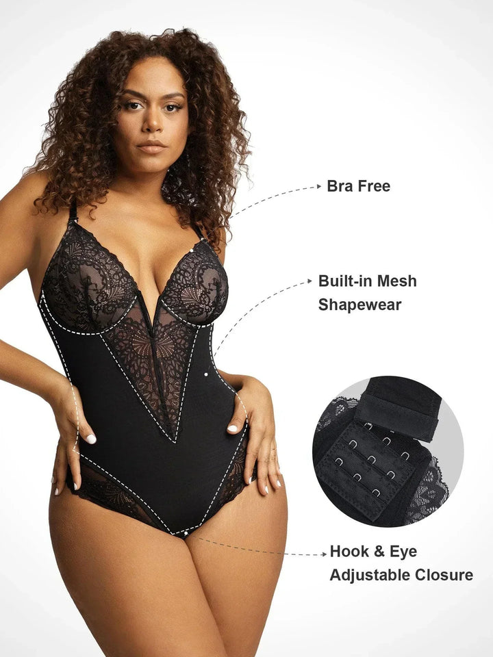 Aveline Deep Brown Lace Bodysuit