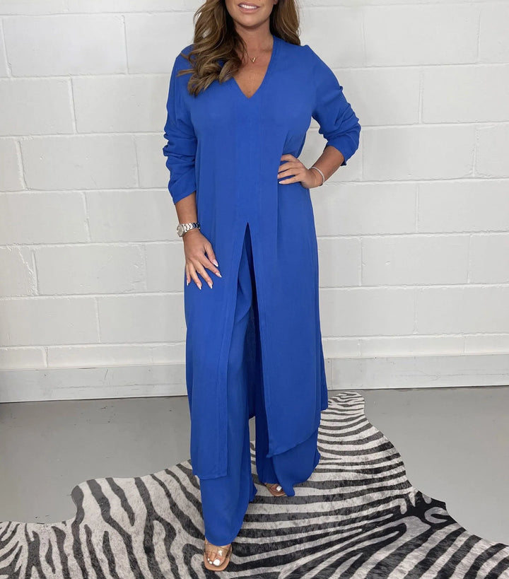 Sage Flow Layered Tunic Set