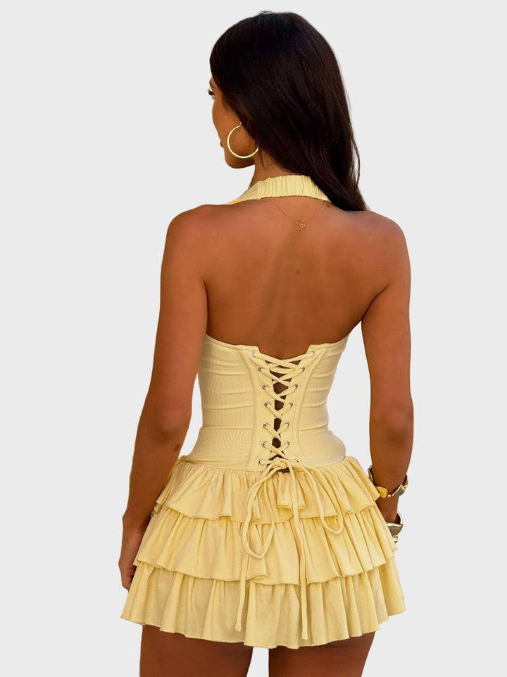 Sunlit Charm Tiered Mini Dress