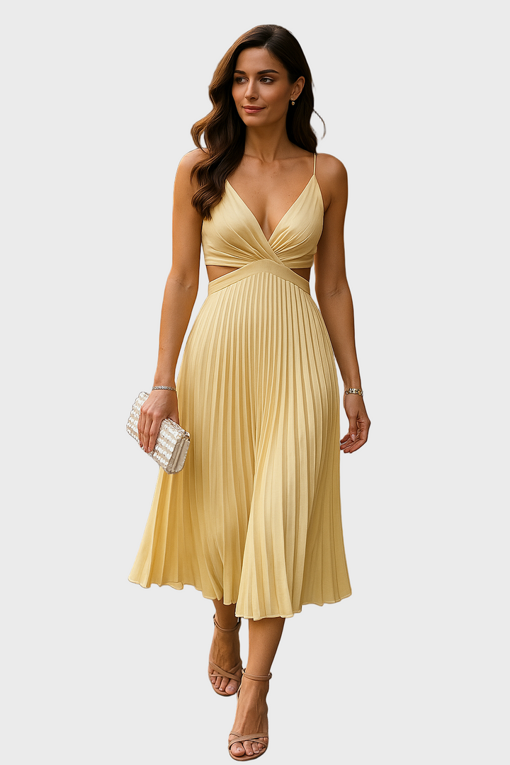 Pleated Midi Dress
