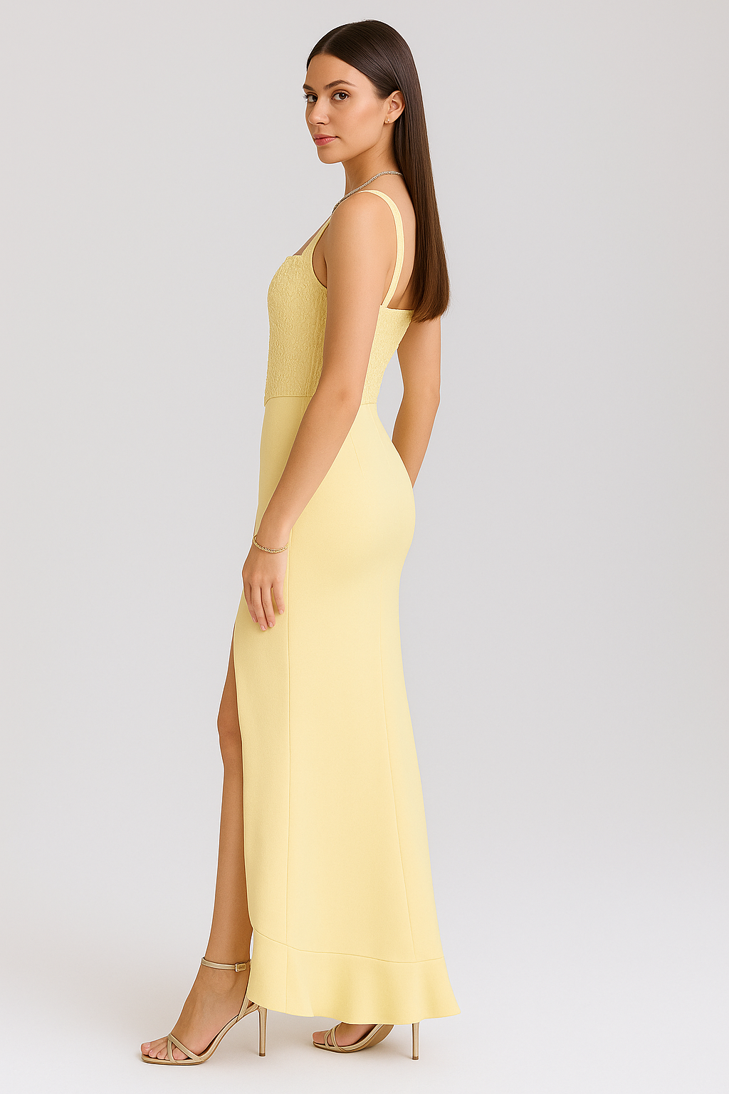 Glow Ruffle High-Low Dress