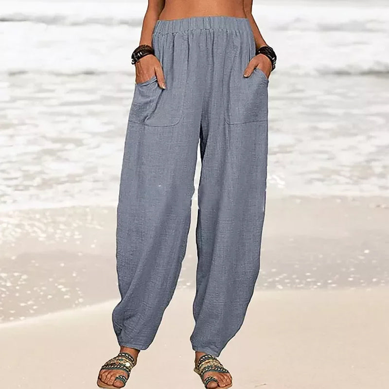 Coastal Breeze Relaxed Linen Pants