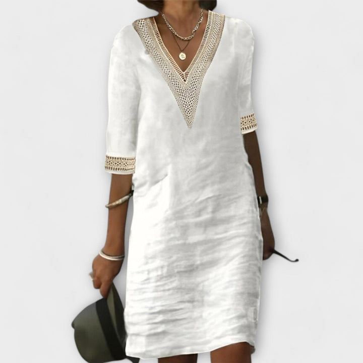Ivory Grace Crochet-Trim Dress