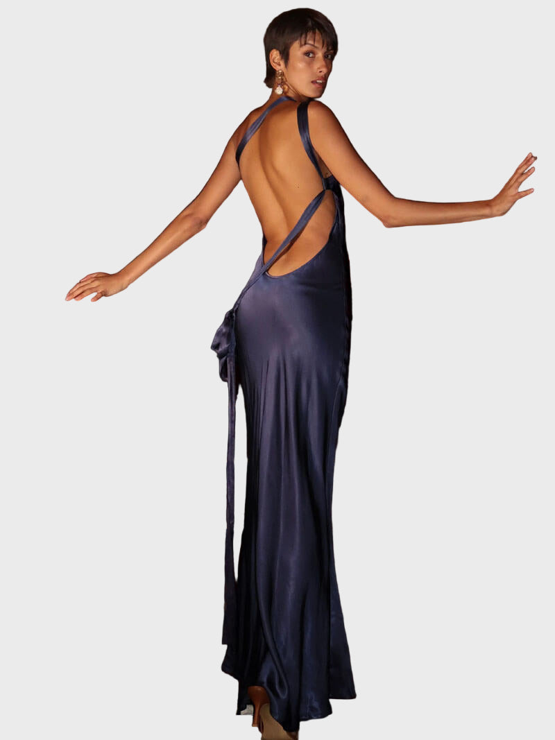Sleek Backless Maxi Dress