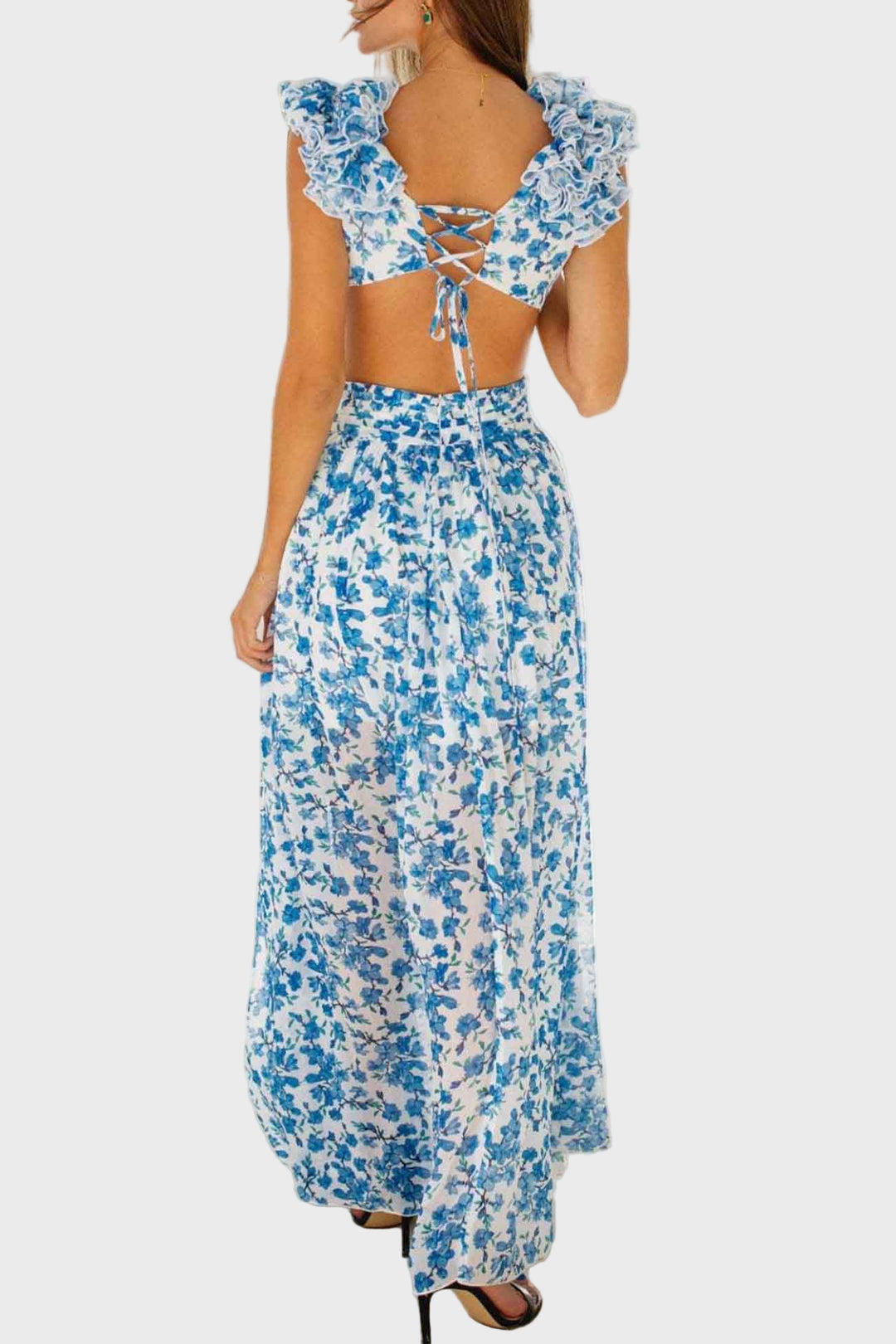 Blossom Whisper Ruffle Maxi Dress