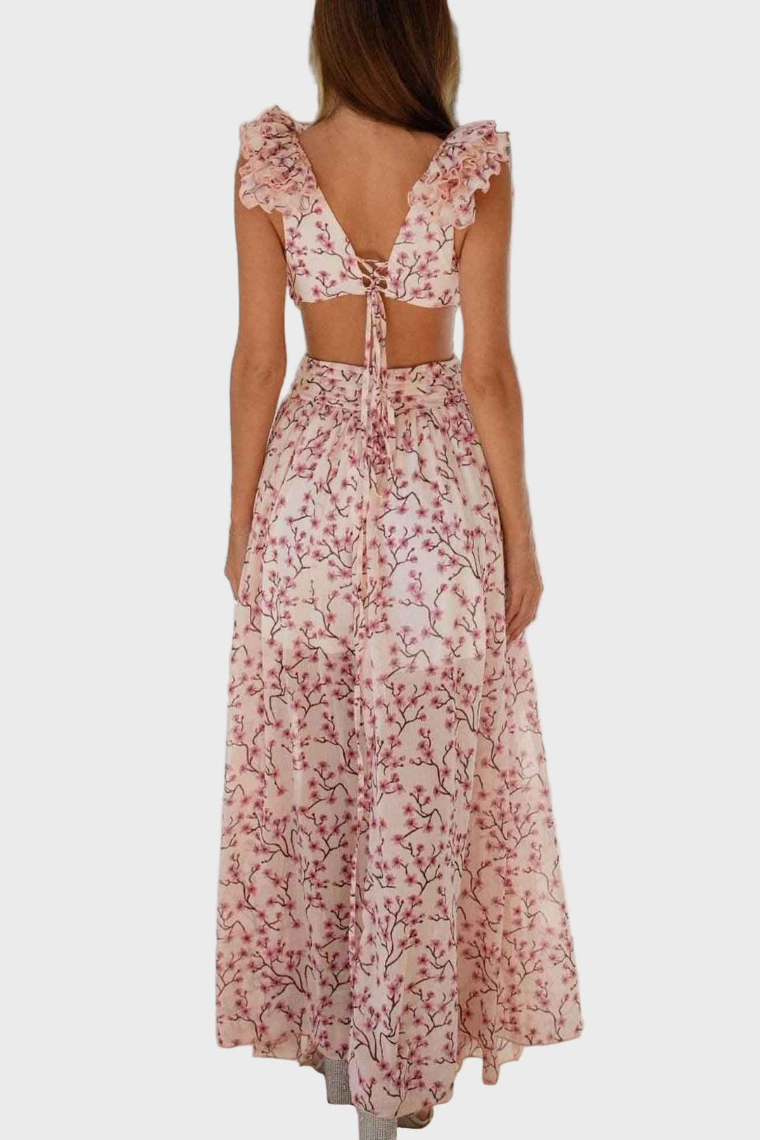 Blossom Whisper Ruffle Maxi Dress