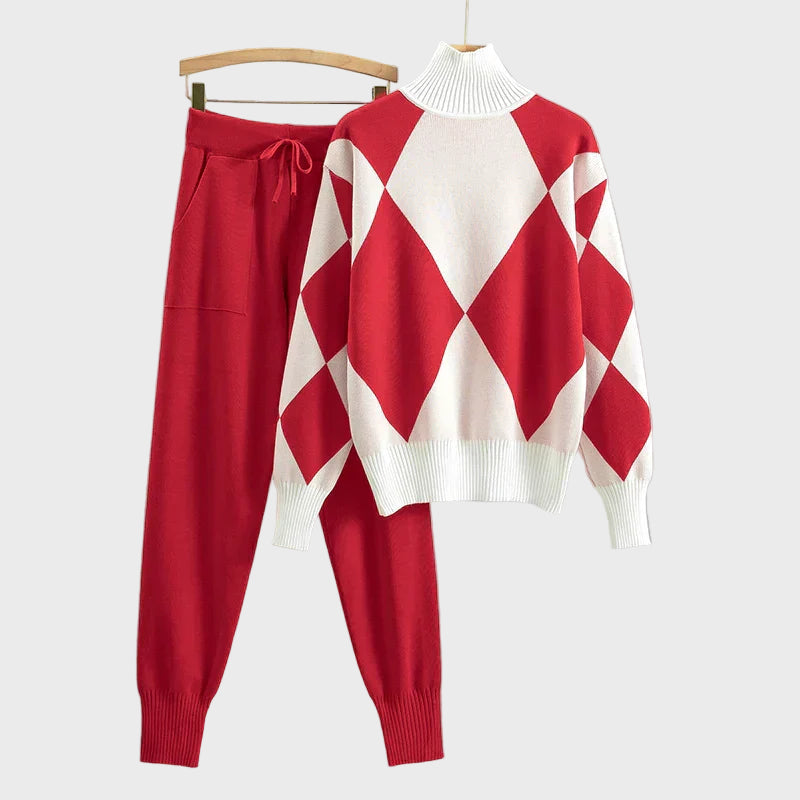 Argyle Knit Lounge Set