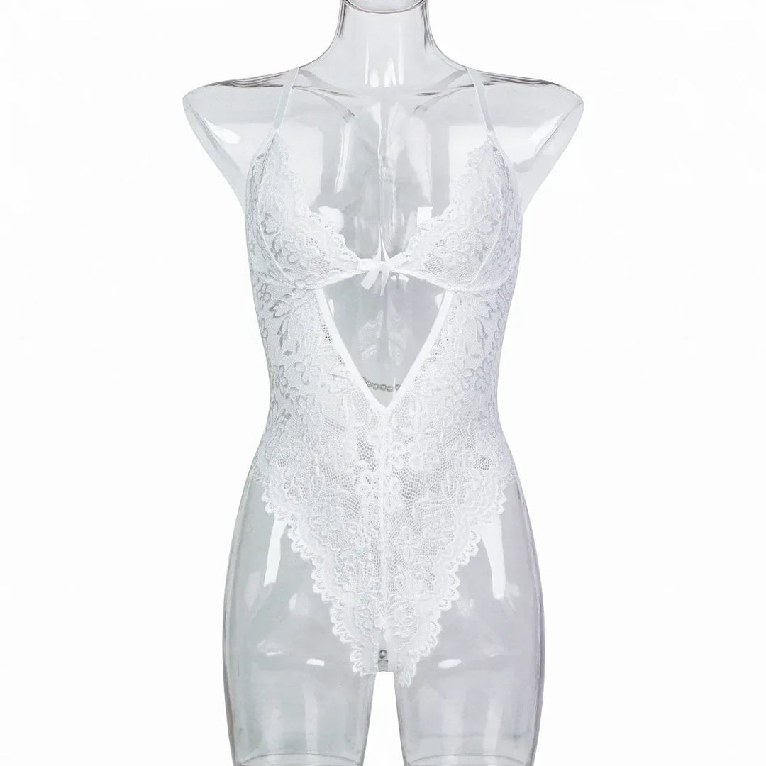 Eternal Bloom White Lace Bodysuit