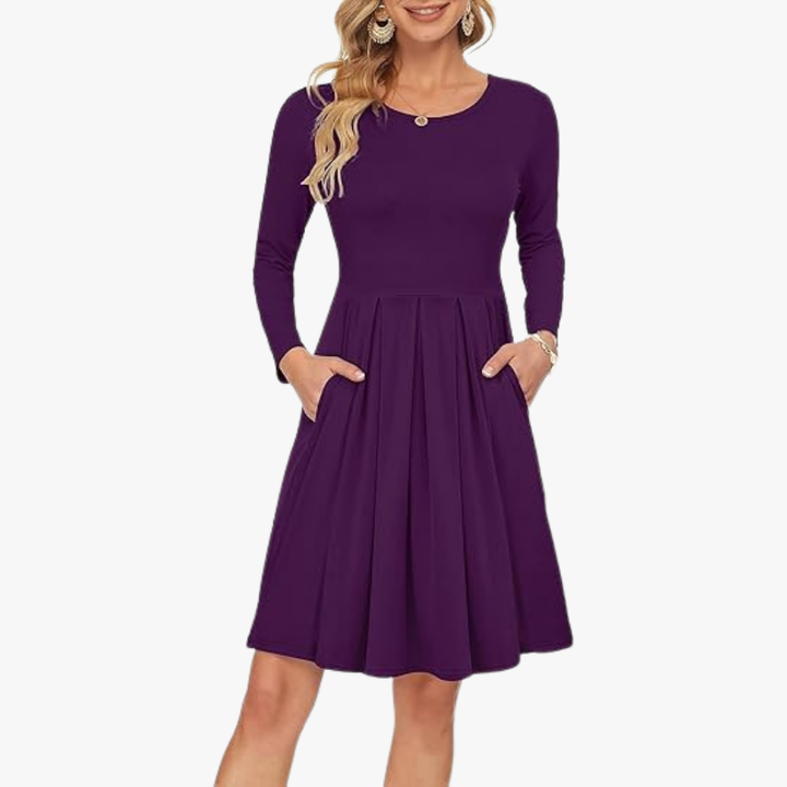 Burgundy Grace Pocket Dress