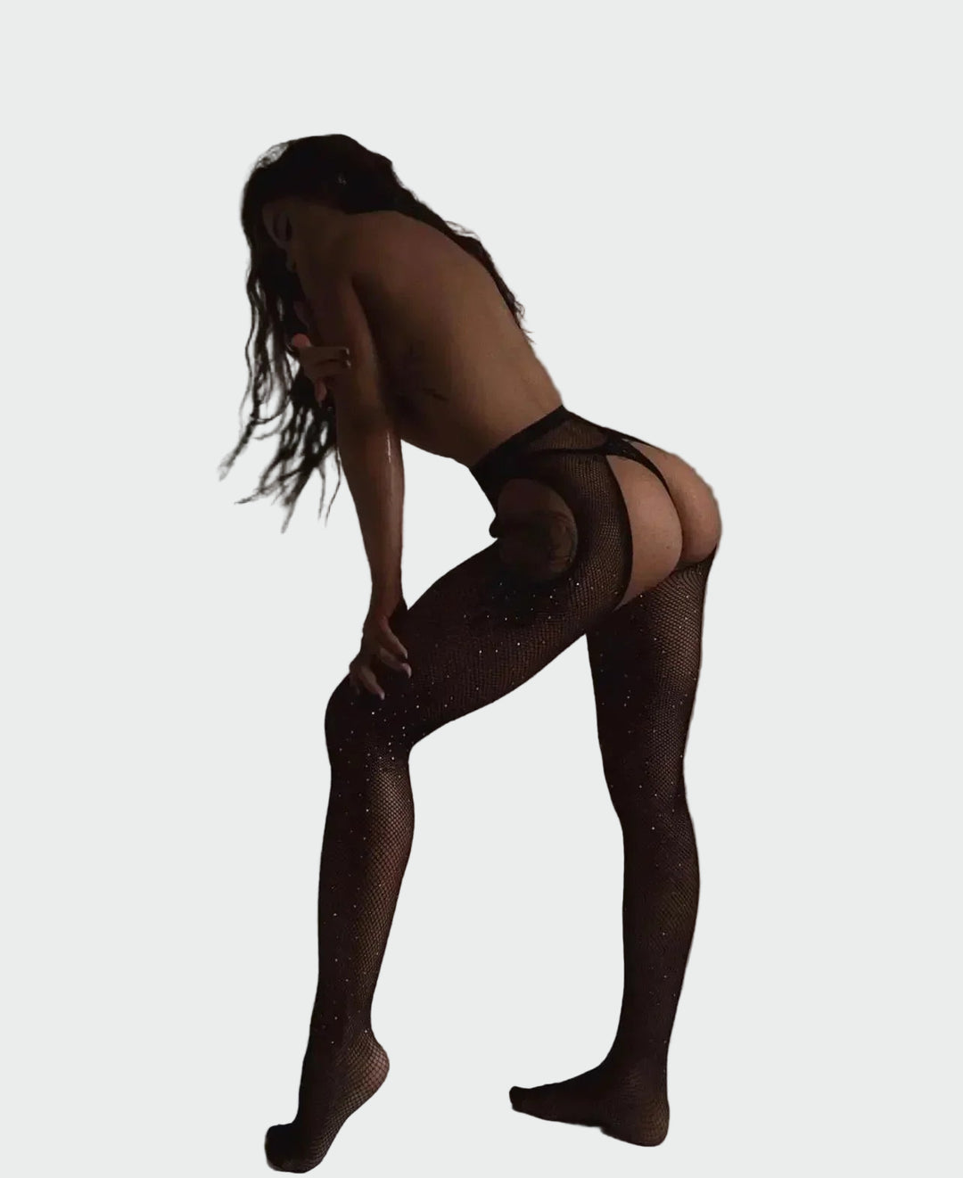 White Open-Crotch Fishnet