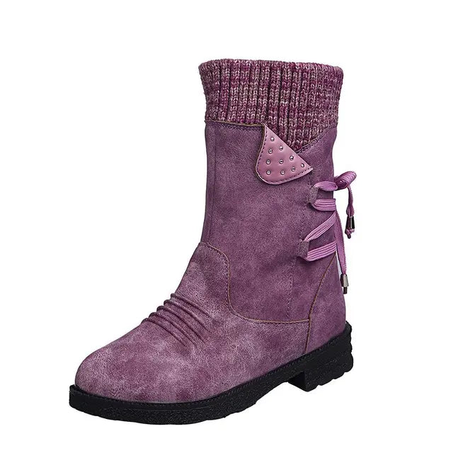Amethyst Knit Cuff Winter Boots