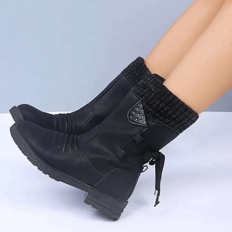 Amethyst Knit Cuff Winter Boots
