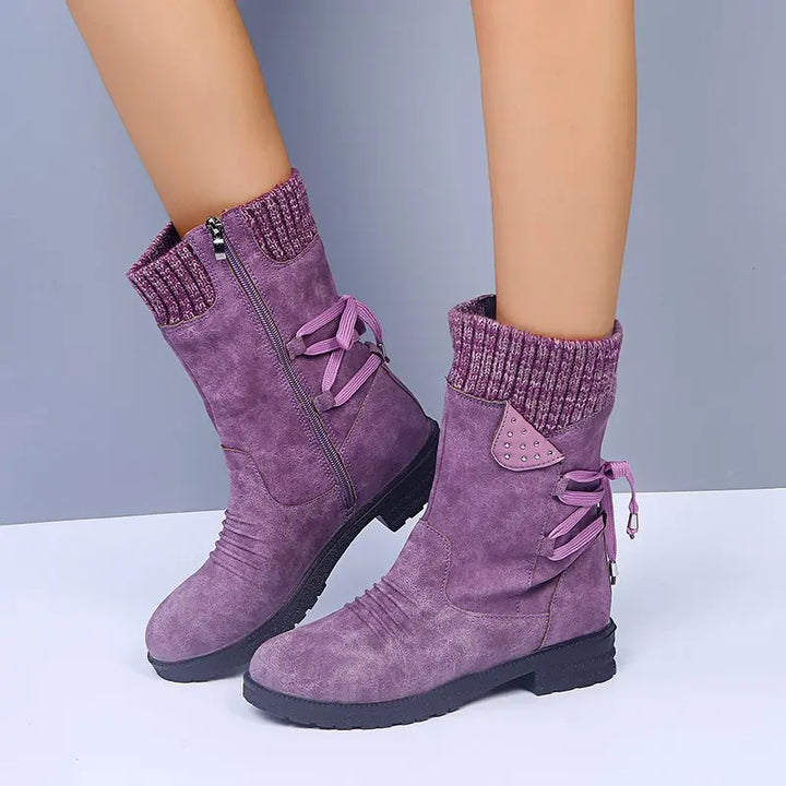 Amethyst Knit Cuff Winter Boots