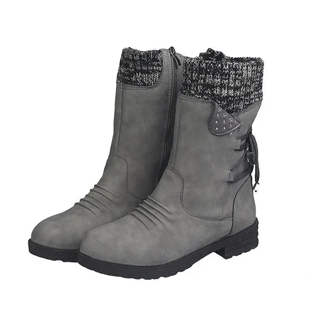 Amethyst Knit Cuff Winter Boots