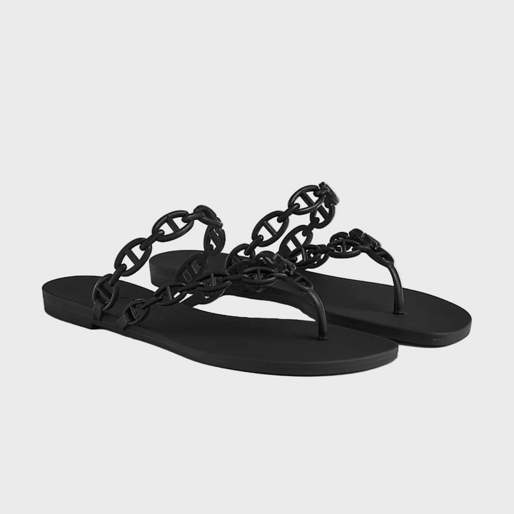 Midnight Chain-Link Sandals
