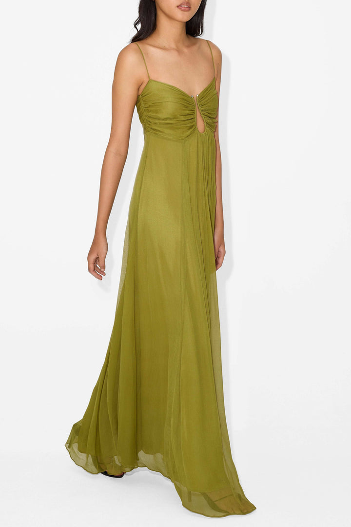 Olive Serenity Keyhole Maxi Dress