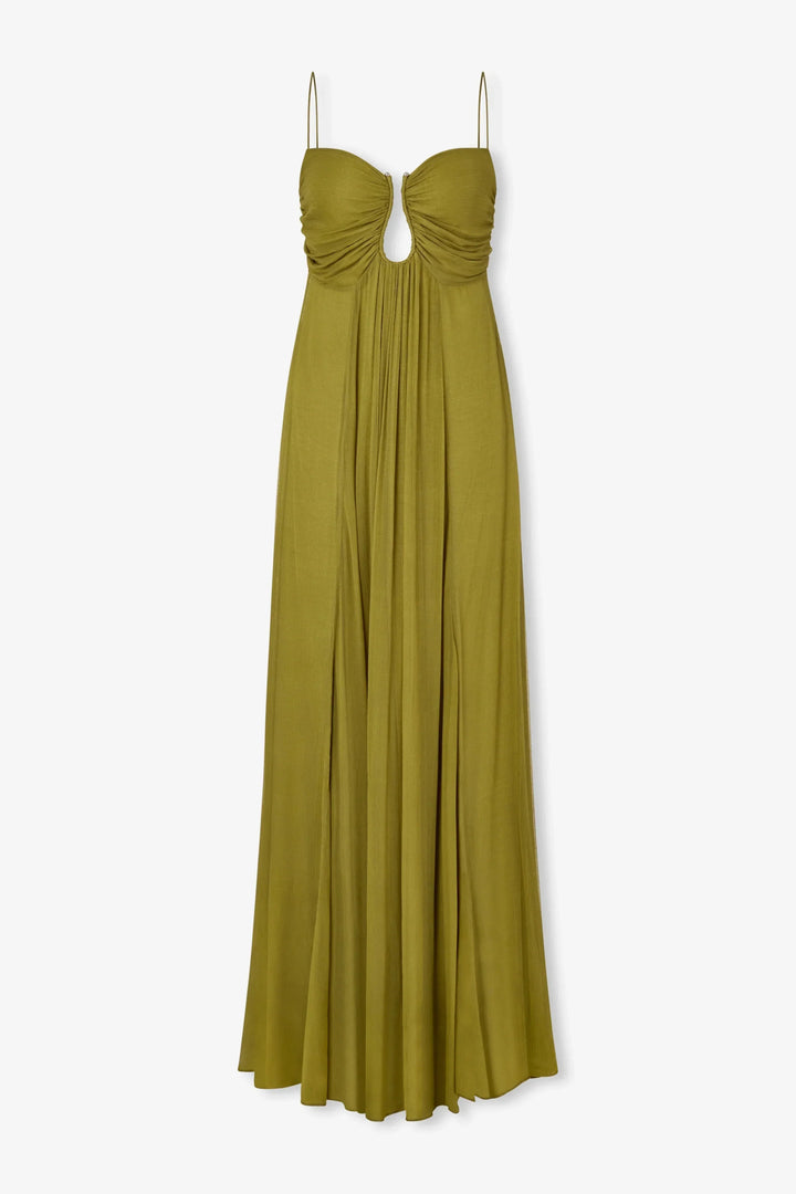 Olive Serenity Keyhole Maxi Dress