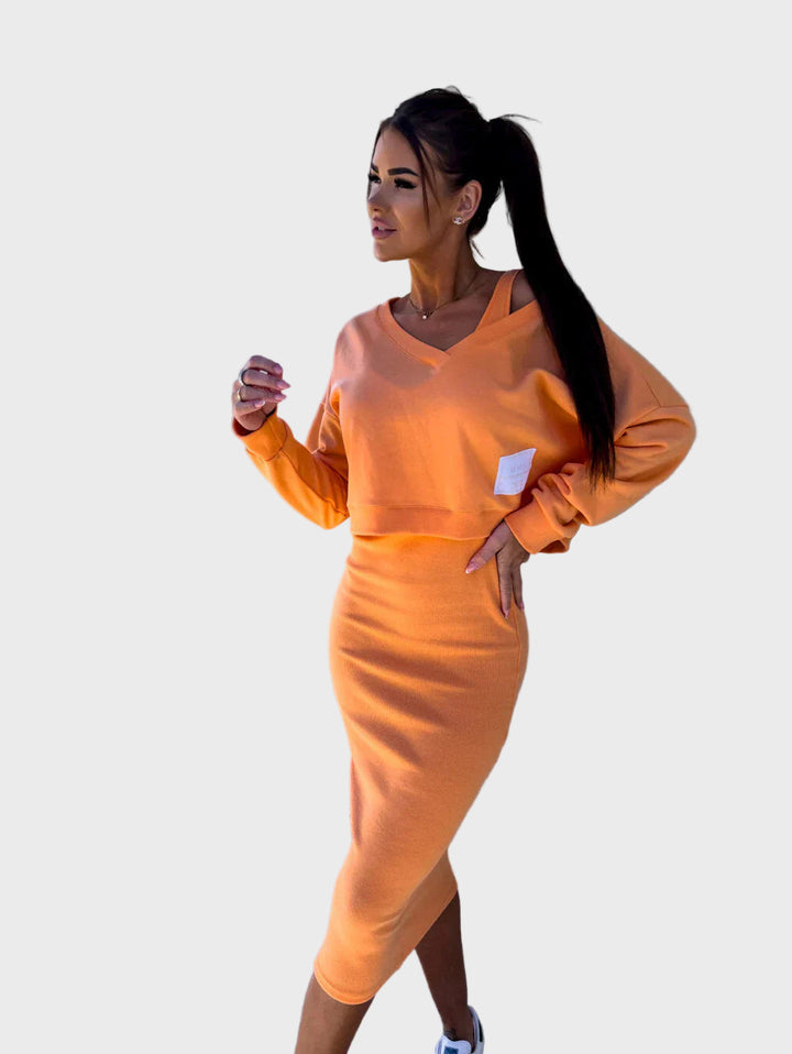 casual sweatshirt and dress set