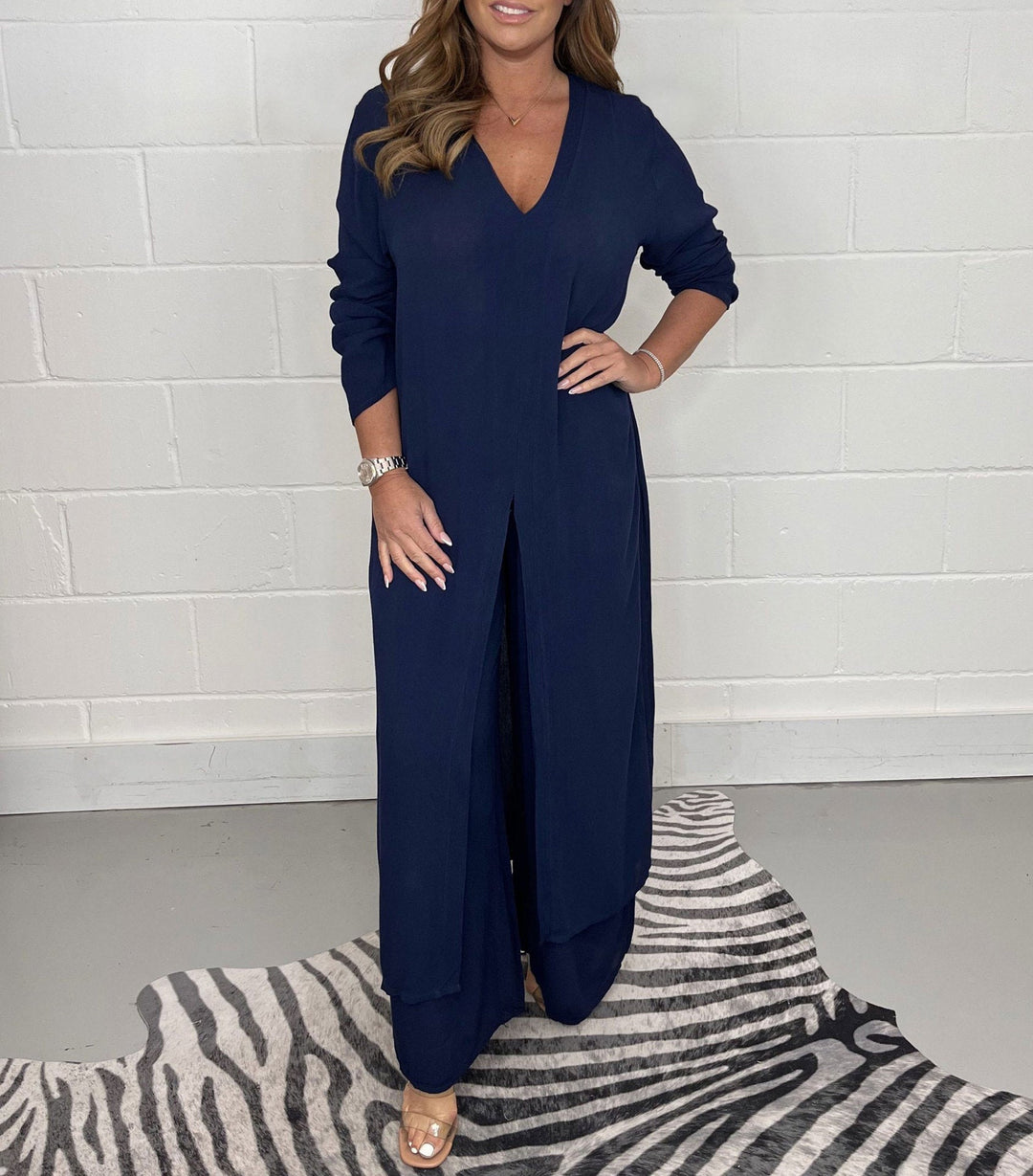 Sage Flow Layered Tunic Set