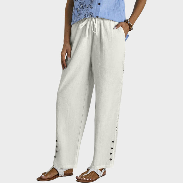 Coastal Charm Embroidered Wide-Leg Pants