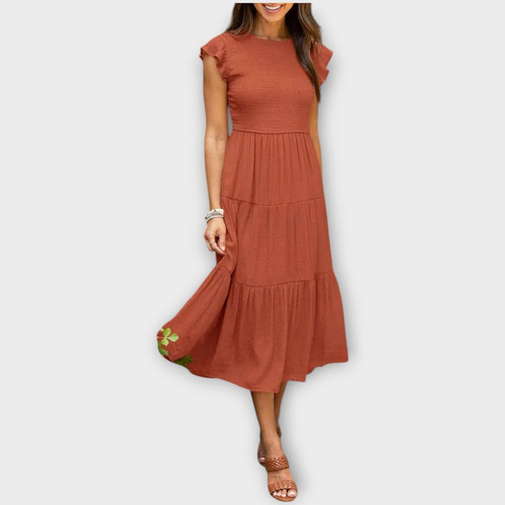 Rustic Charm Tiered Midi Dress