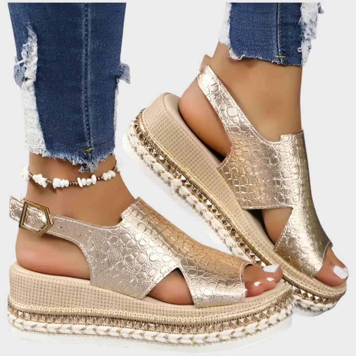 Aurelia Luxe Metallic Platform Sandals