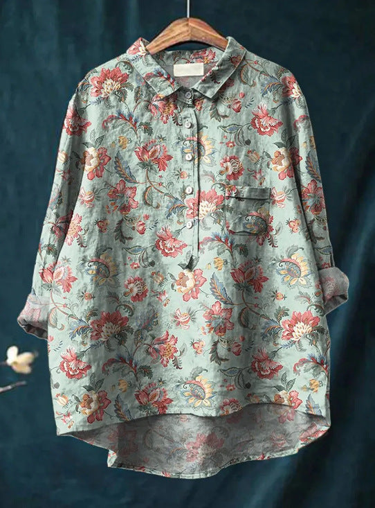 Artistic Bloom Button-Up Shirt