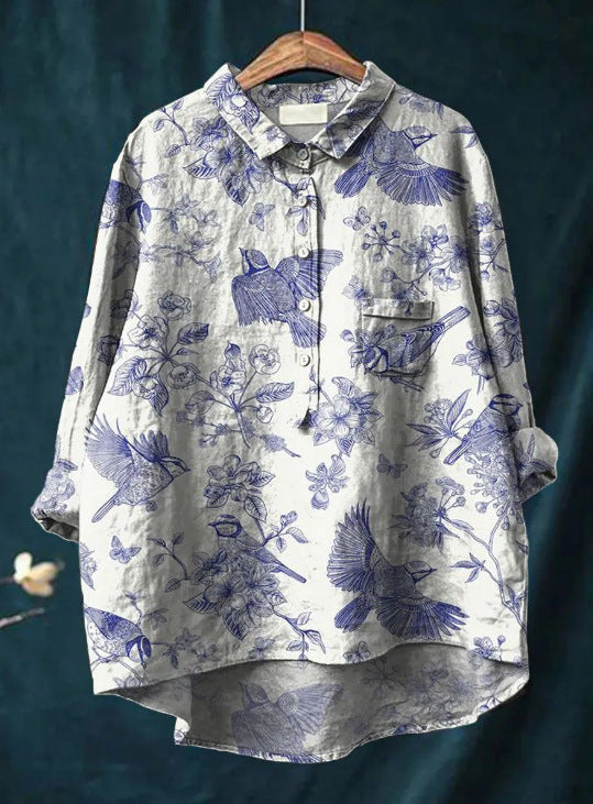 Artistic Bloom Button-Up Shirt