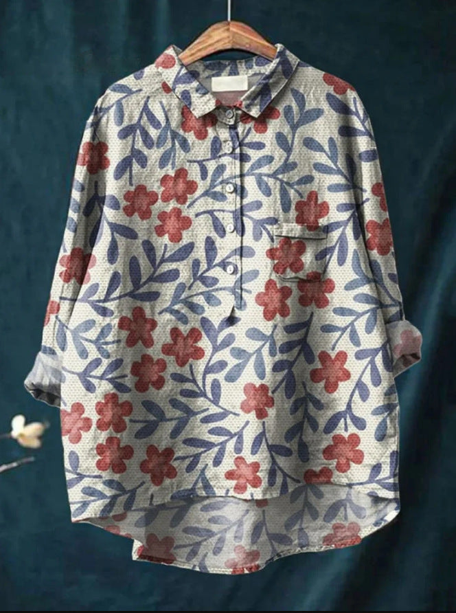 Artistic Bloom Button-Up Shirt