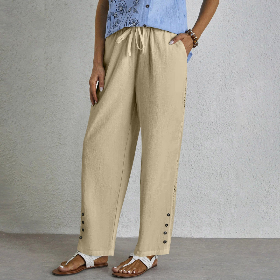 Coastal Charm Embroidered Wide-Leg Pants