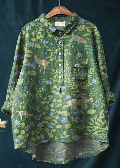 Artistic Bloom Button-Up Shirt
