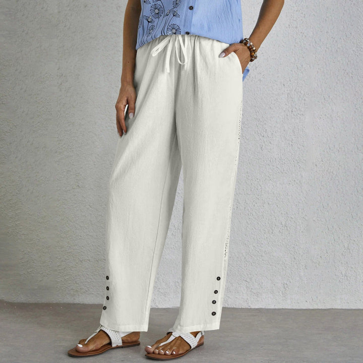 Coastal Charm Embroidered Wide-Leg Pants
