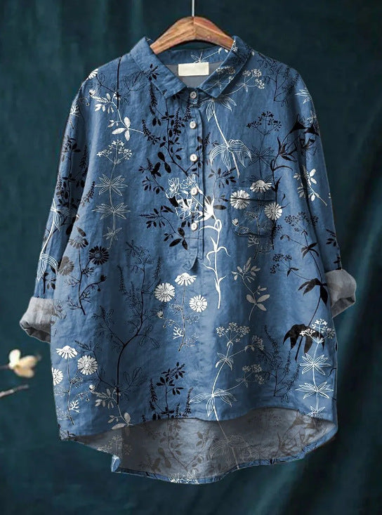 Artistic Bloom Button-Up Shirt