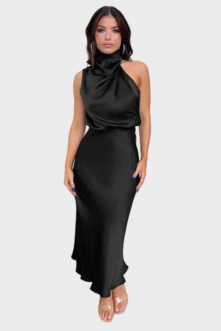 Grace High-Neck Midi Dress