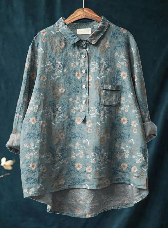 Artistic Bloom Button-Up Shirt
