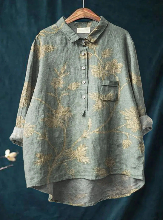 Artistic Bloom Button-Up Shirt