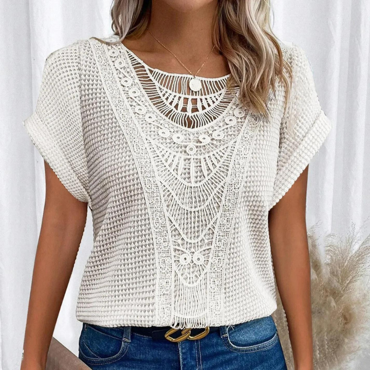 Boho Lace Accent Knit Top