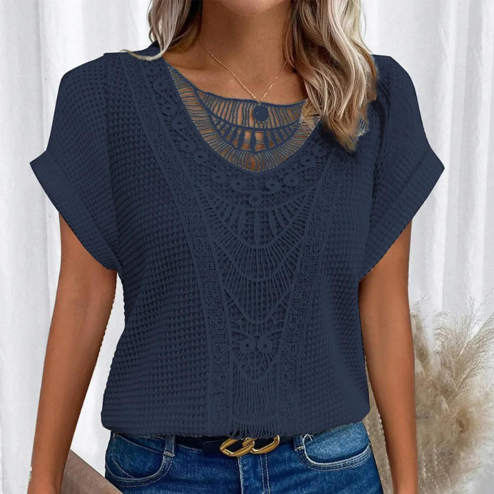 Boho Lace Accent Knit Top