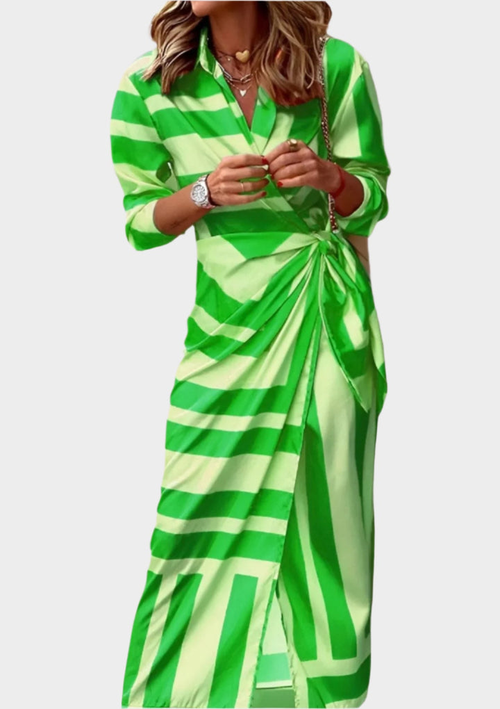 Printed Dress with Adjustable Waist