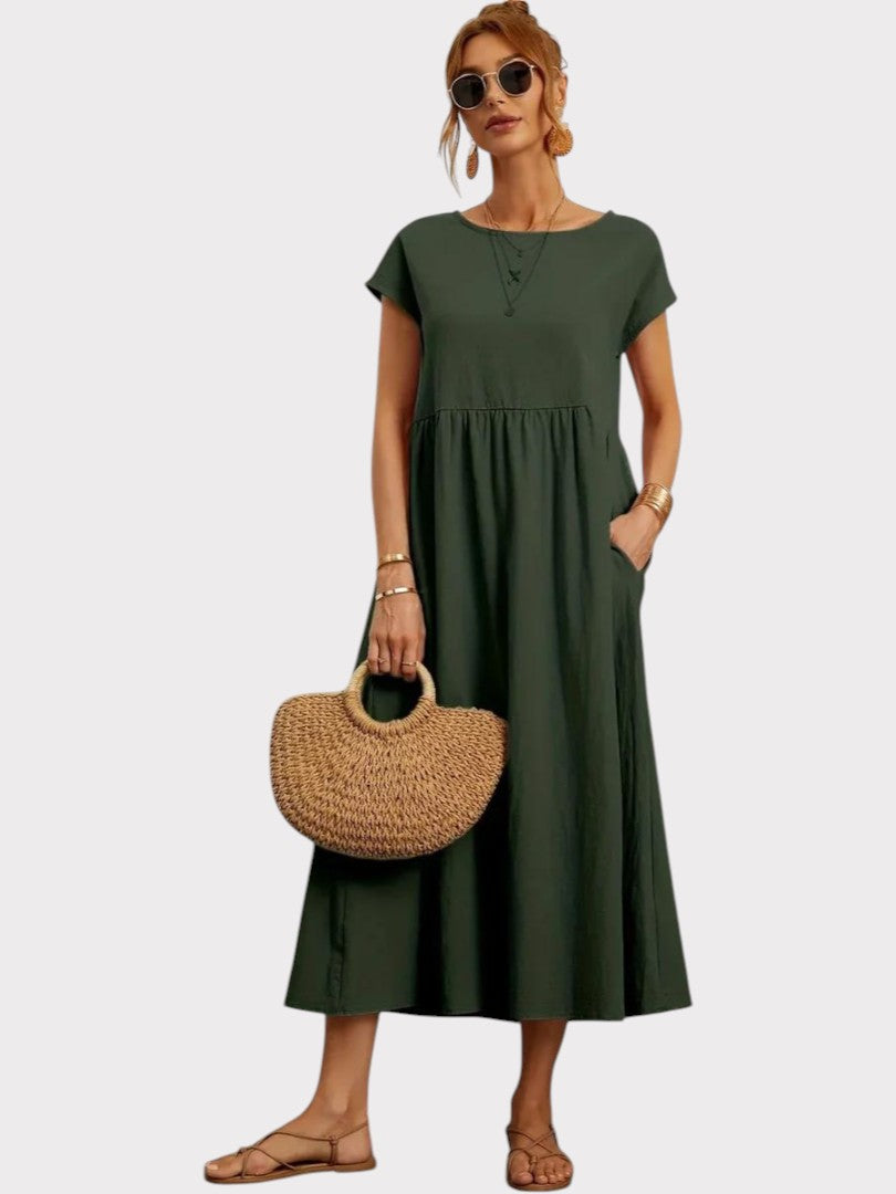 Crimson Breeze Midi Dress