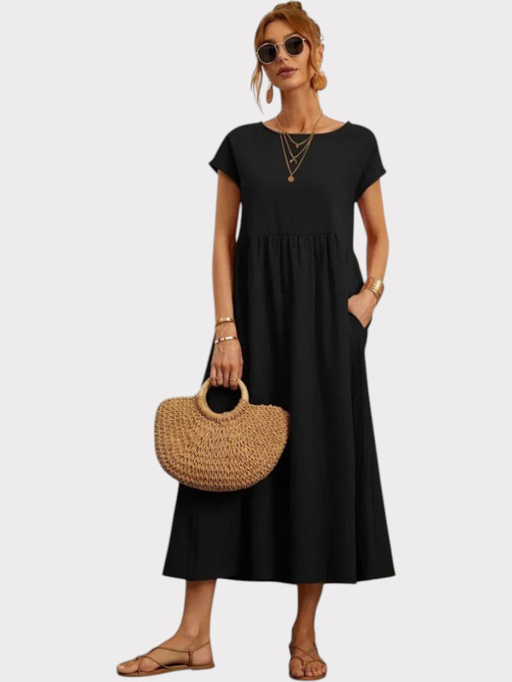Crimson Breeze Midi Dress