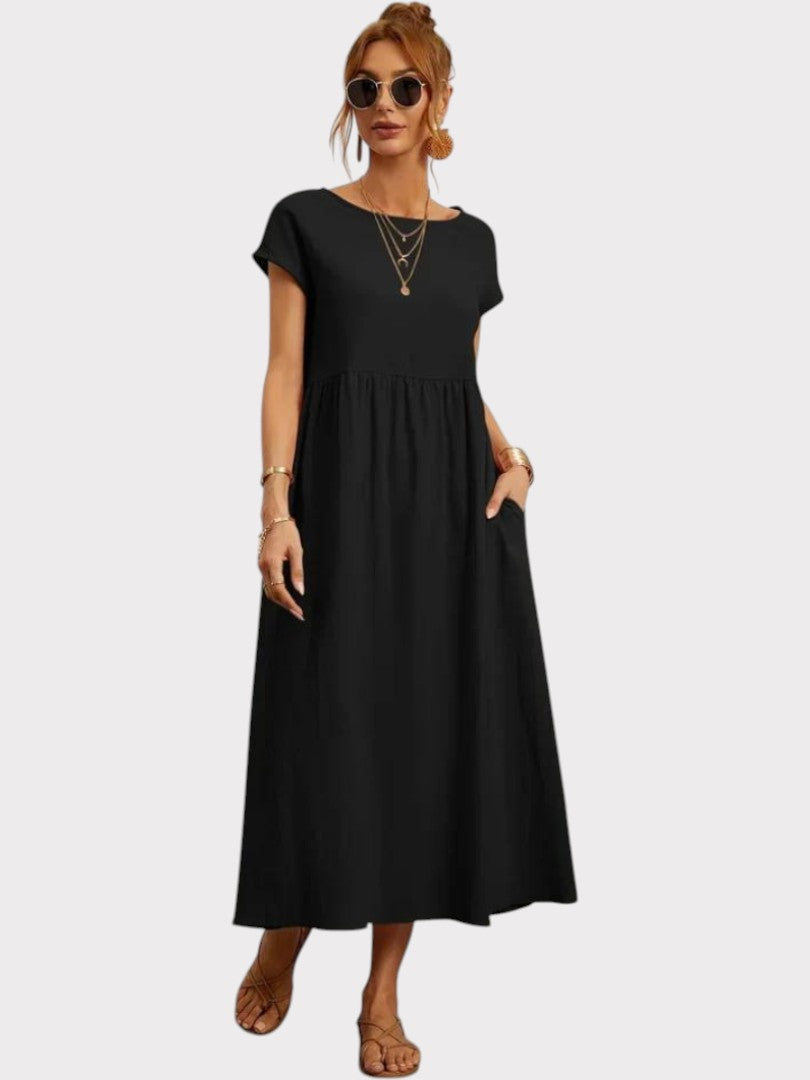 Crimson Breeze Midi Dress