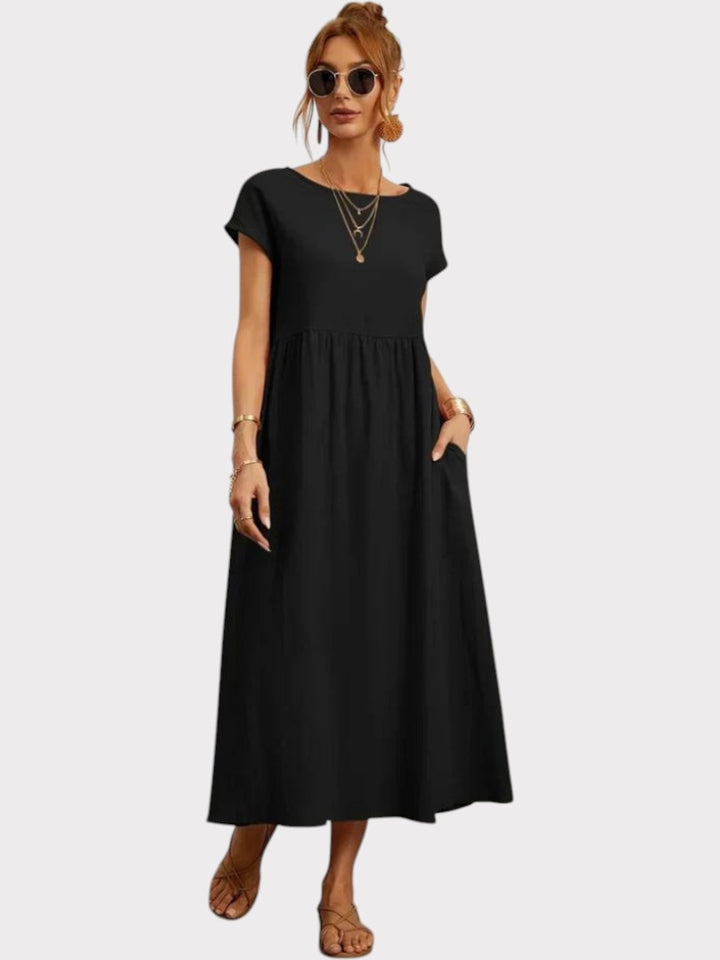 Crimson Breeze Midi Dress