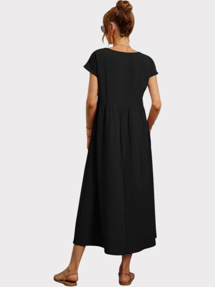 Crimson Breeze Midi Dress