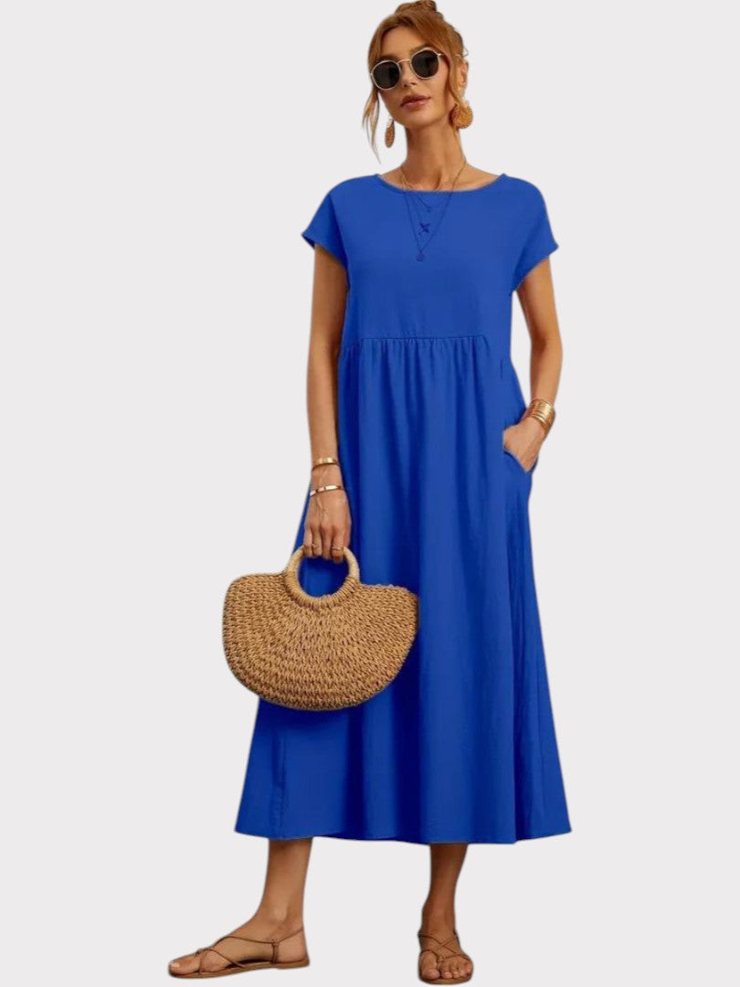 Crimson Breeze Midi Dress